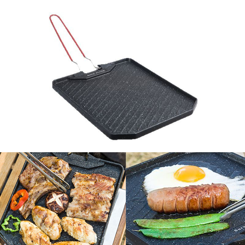 Rotary Bakery Oven - Outdoor camping barbecue pan Household non-stick