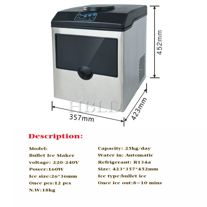 HBLD Fast Portable Ice Maker S - Commercial Kitchen Ice Machine ulasan dan harga