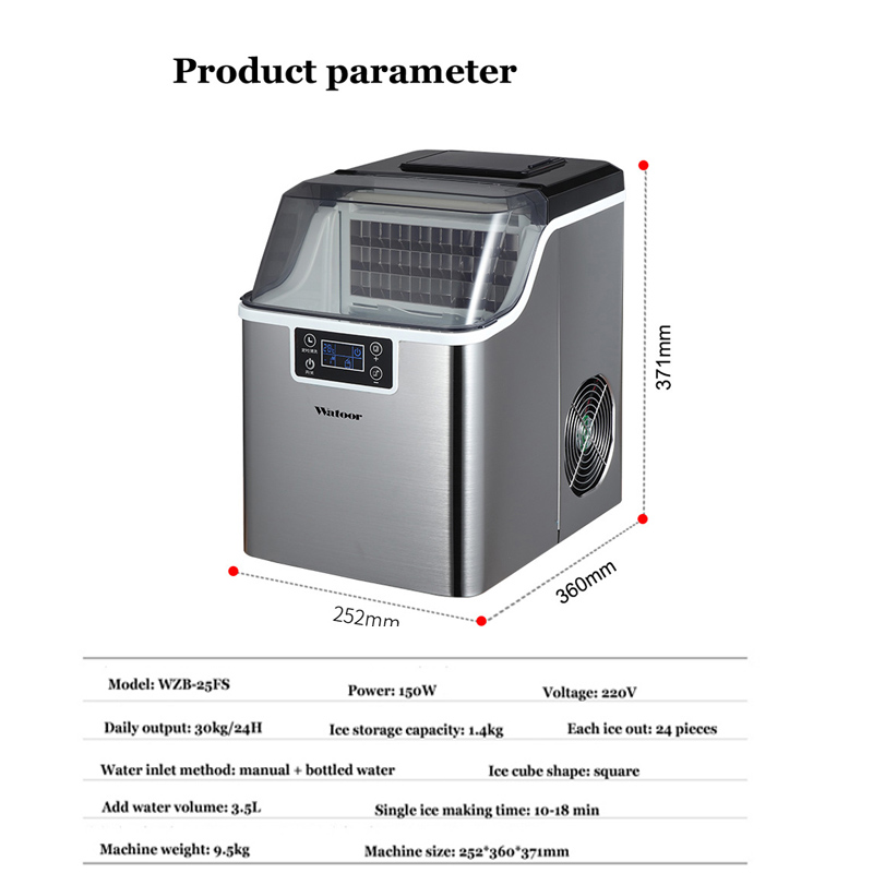 PBOBP Ice Cube Maker 30KG Wate - Commercial Kitchen Ice Machine ulasan dan harga