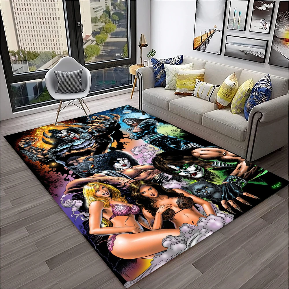 Retro KISS Rock Band Carpet Ru - Commercial Kitchen Mats ulasan dan harga