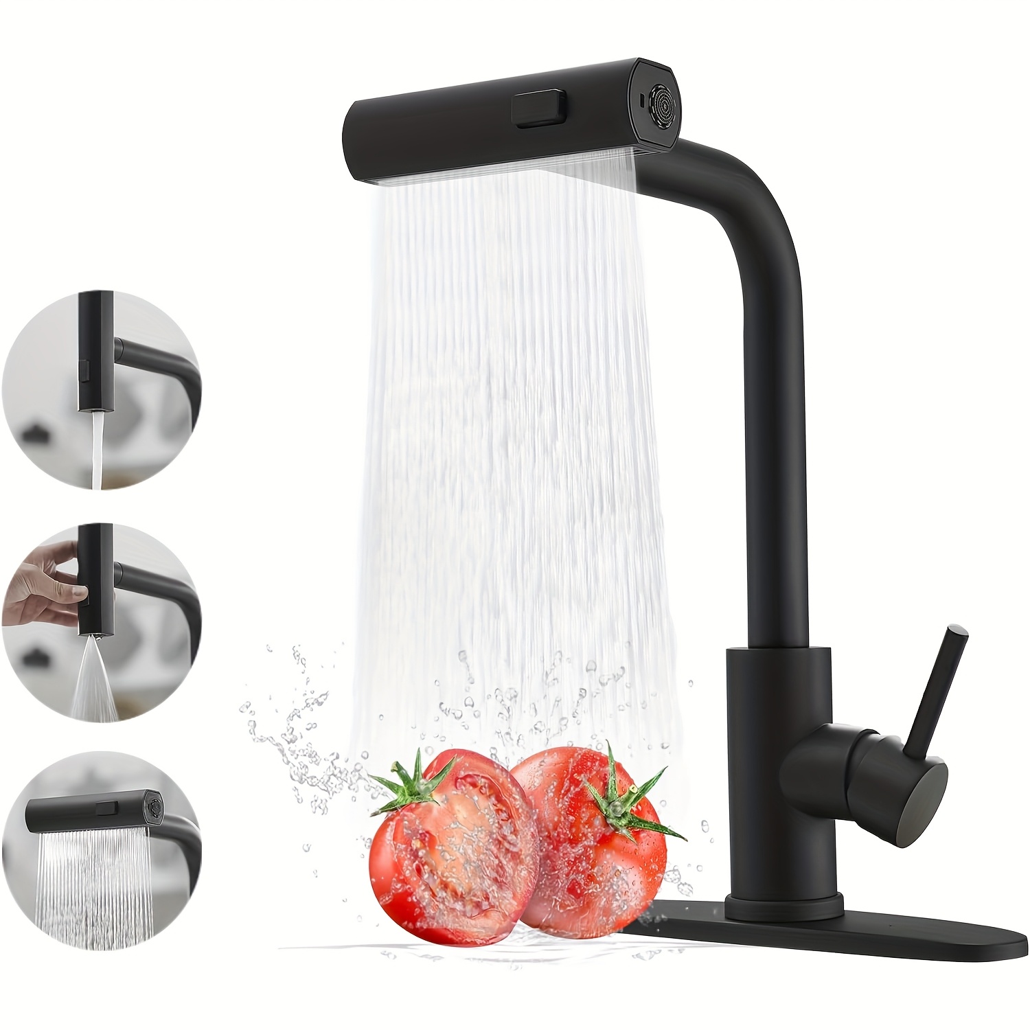 1 PC Black Kitchen Faucet With - Commercial Kitchen Faucet ulasan dan harga