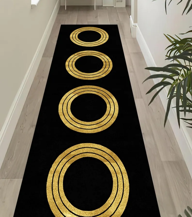 Luxury Black Gold Greek Key Bo - Commercial Kitchen Mats ulasan dan harga