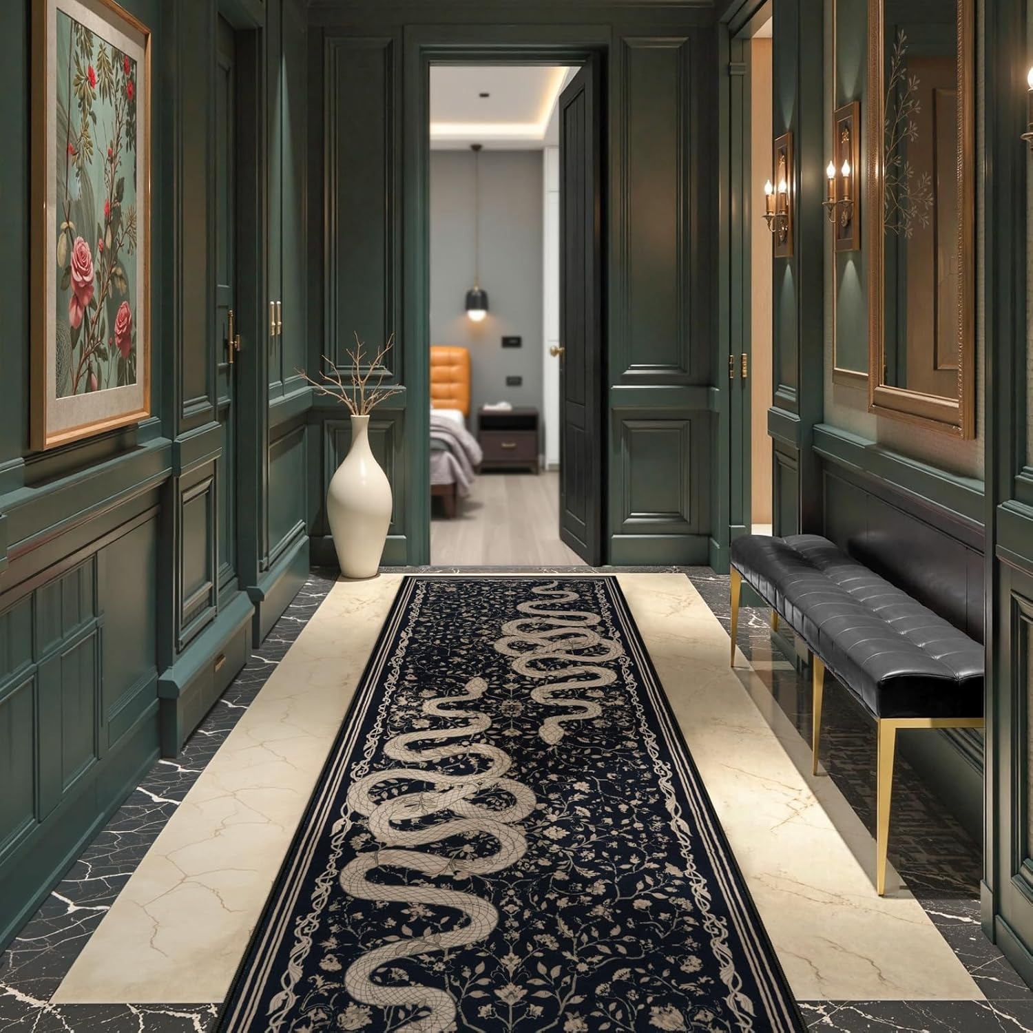 Hallway Carpet Runner Rug Blac - Commercial Kitchen Mats ulasan dan harga