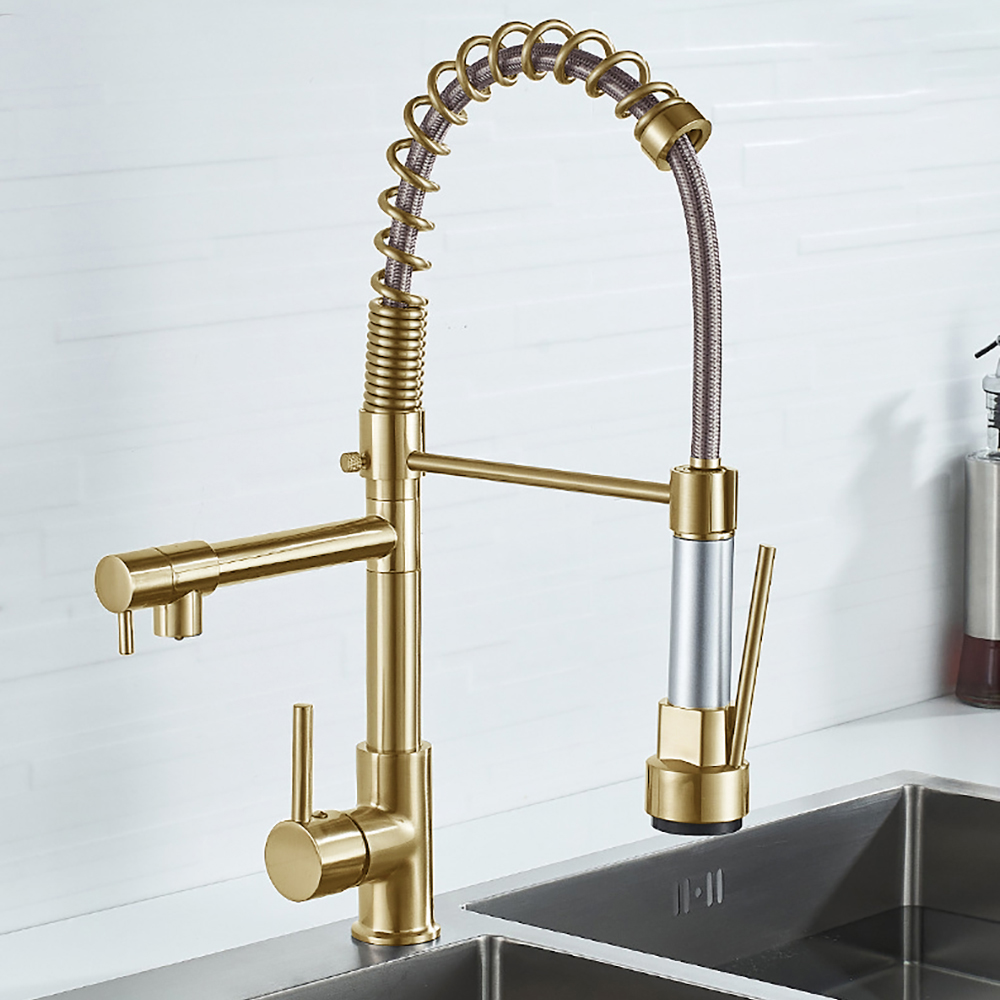 DQOK Black Brushed Spring Pull - Commercial Kitchen Faucet ulasan dan harga