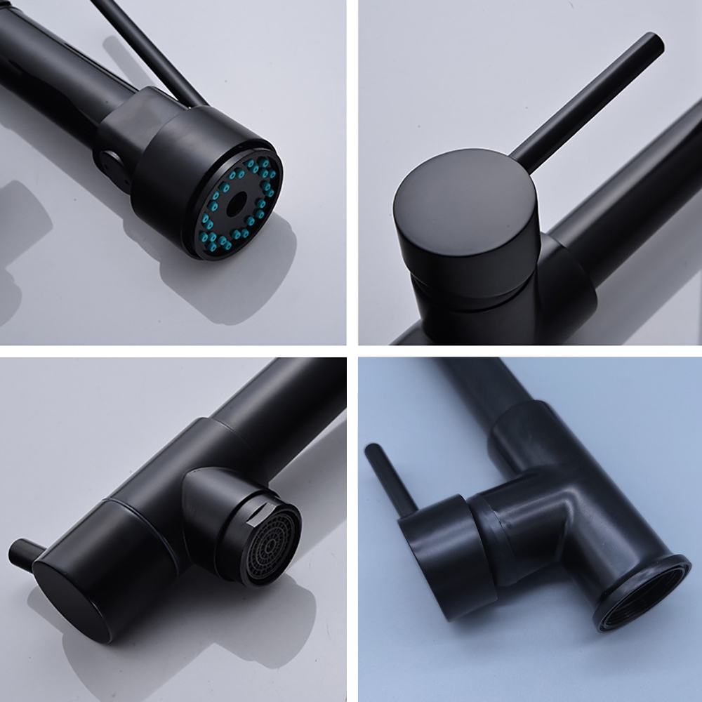 DQOK Black Brushed Spring Pull - Commercial Kitchen Faucet ulasan dan harga