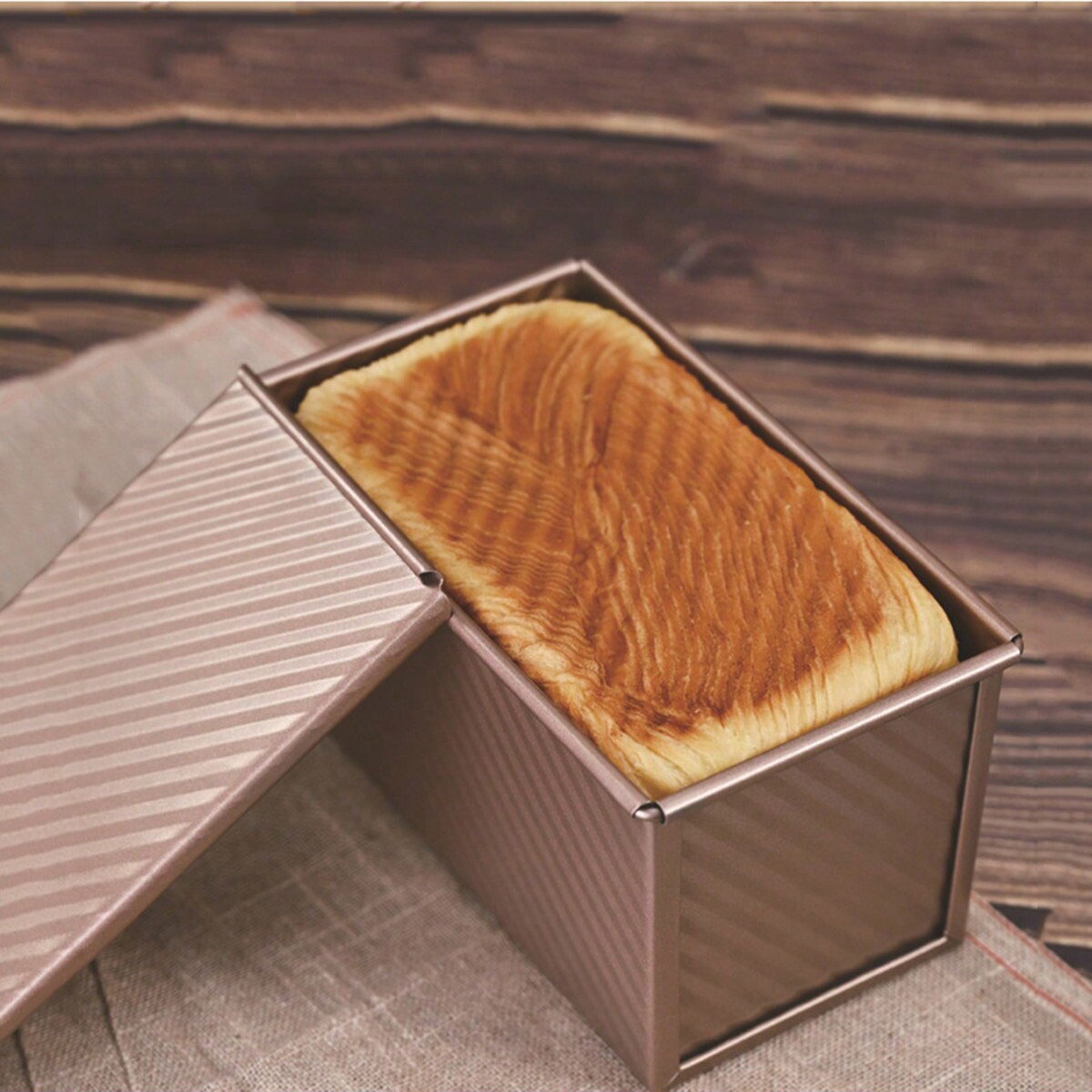 1pc Golden  Loaf Pan with Lid  - Rotary Bakery Oven ulasan dan harga