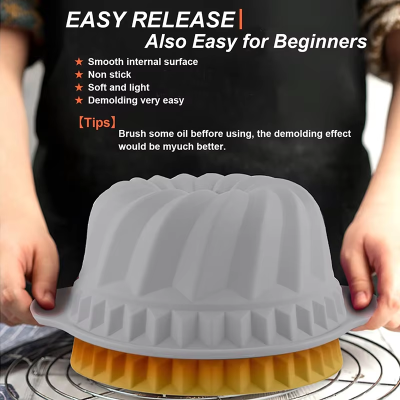 Silicone Fluted Cake Pans Non- - Rotary Bakery Oven ulasan dan harga